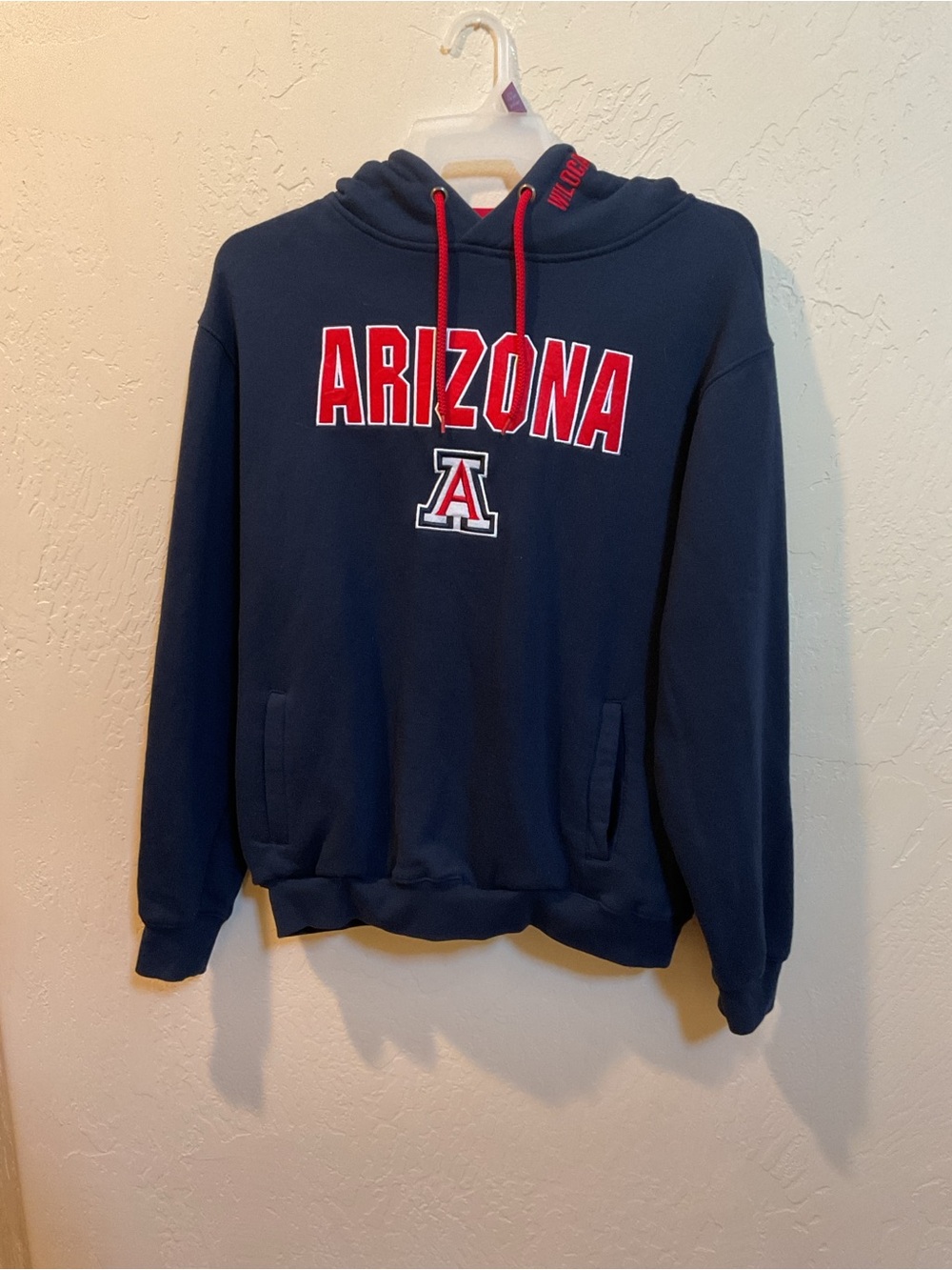 Arizona Navy Hoodie with Red Accents and pockets large
